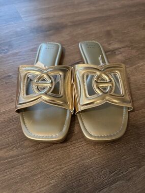 Target A New Day Gold Deidra Women's Slide Sandals - Metallic Slide Mules